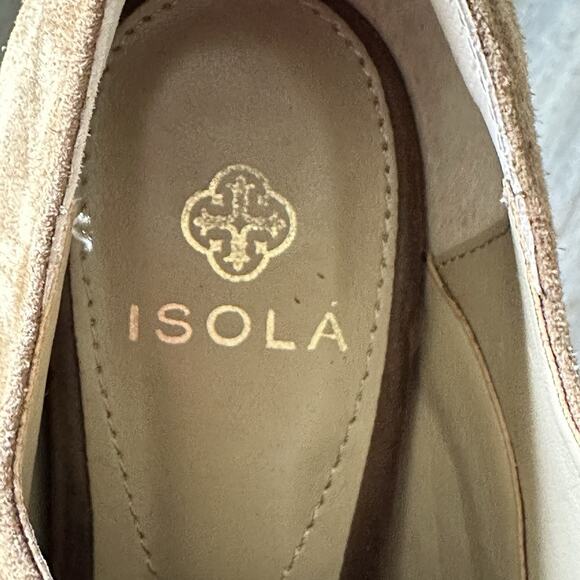 Isola Holli Bootie Women's 8 Brown Suede Leather Lace Up Oxford Heeled Twee - Picture 4 of 10